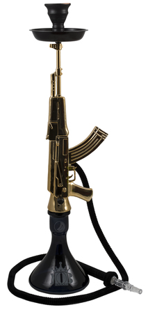 Shisha Pipe Large MOB AK-47 All Gold with Black Accessories