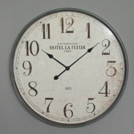 Gunmetal Bezel Clock with Glass 