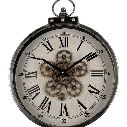 Wall Clock with Moving Gears - Fob Watch Style (46 X 70 cm)