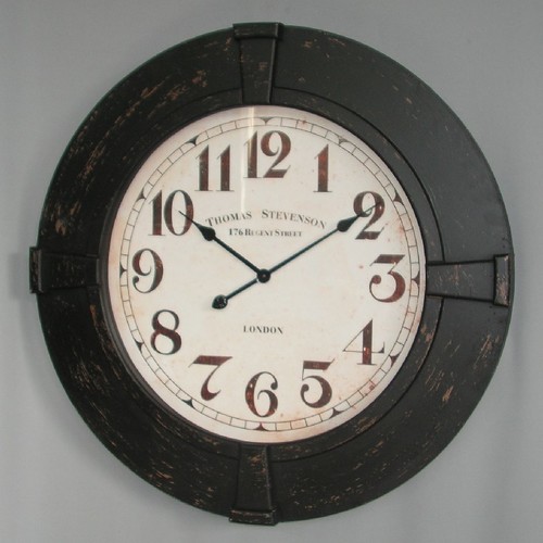 Replica Antiqued Black Wooden Clock 80 cm