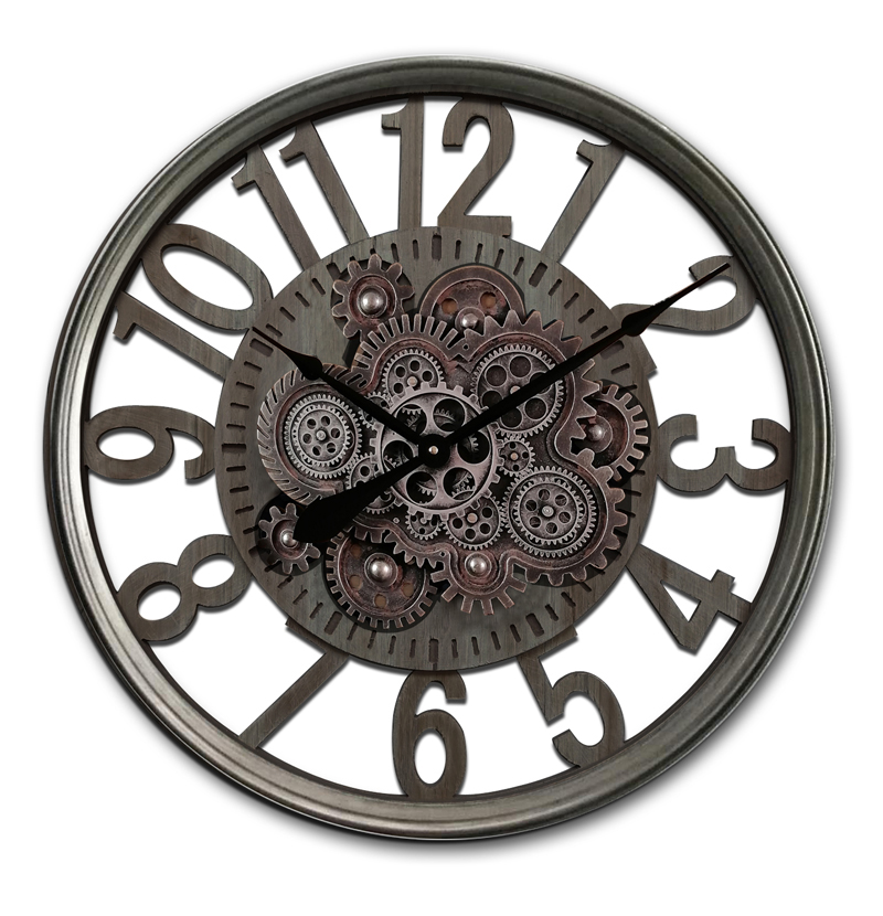 Wall Clock Anodised Slate Gears (60 cm Diameter)