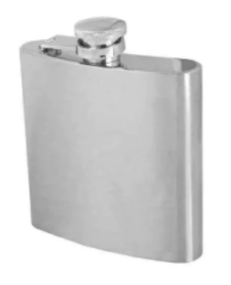 Hip Flask Brushed Chrome 5 oz Square