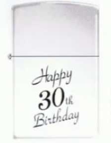 Zippo Lighter - 30th Birthday