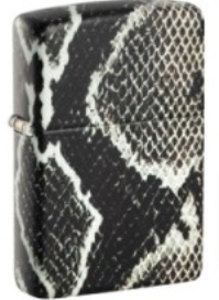 Zippo Lighter Grey Snakeskin Design