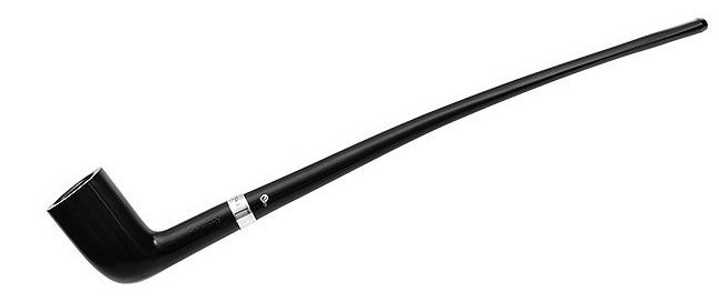 Peterson Pipe Churchwarden Ebony Silver Mounted Dublin Fishtail