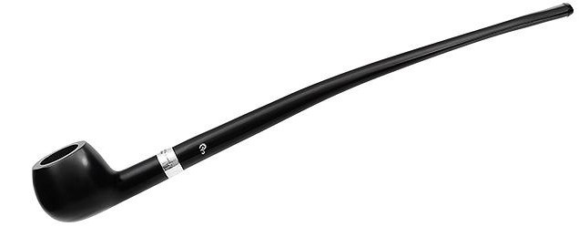 Peterson Pipe Churchwarden Ebony Silver Mounted Prince Fishtail