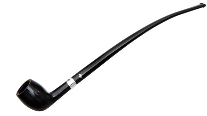 Peterson Pipe Churchwarden Ebony Silver Mounted Belgique Fishtail