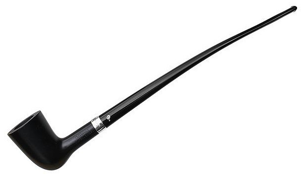 Peterson Pipe Churchwarden Ebony Silver Mounted D17 Fishtail