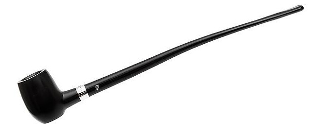 Peterson Pipe Churchwarden Ebony Silver Mounted Barrel Fishtail