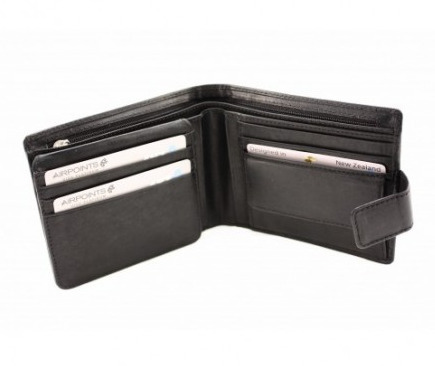 Mens Leather Twin Wallet Black or Deep Brown