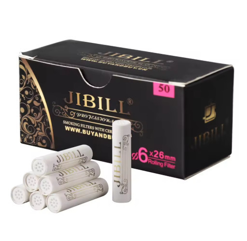 JIBILL Professional Smoking Filters Active Charcoal 6mm - Pack of 10