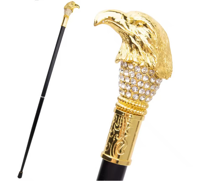 Golden White Eagle Head Walking Stick