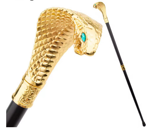 Golden Luxury Cobra Snake Head Walking Stick