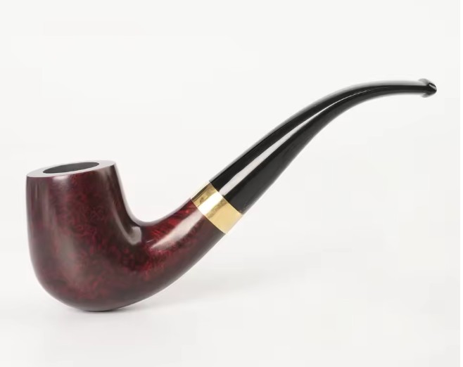 Imported Briar Wood Pipe with Bent Stem, 3 mm Airway and Bent Tapered Mouthpiece, Colour Stain