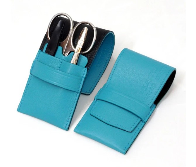 DOVO Manicure Set in Turquoise Satin Case