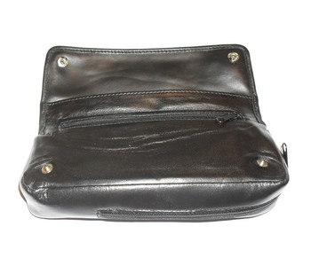 Interior View Pipe and Tobacco Storage Pouch