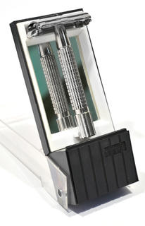 Safety razors using thin double-edged blades.