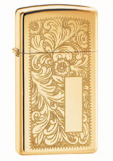 Zippo  Lighter - High Polish Brass - Venetian (Slim)