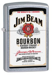 Zippo Lighter - Street Chrome - Jim Beam - White Label