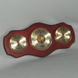 Barometer/Hygrometer and Thermometer Horizontal (Mahogany Stain)