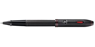 Ferrari Townsend Brushed Black Etched Honeycomb Roller Ball Pen