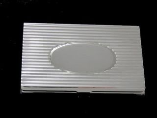 Card Holder High Polish Chrome Metal with Corrugations