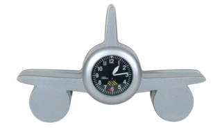 Card Holder - Desk Top - Retro Plane - Silver