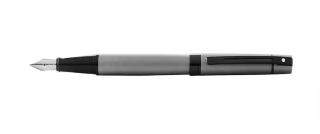 Sheaffer 300 9345 Matte Grey Fountain Pen with Black Trim - Fine Nib