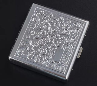 Cigarette Case Metal - Large Size - Embossed Pattern No. 15