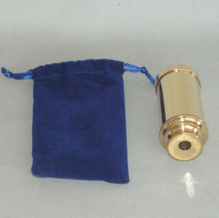 Brass Telescope in a Blue Cloth Pouch