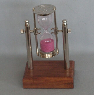 Sand and Glass Timer in Aluminium Stand