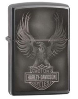 Zippo Lighter - Harley-Davidson - Black Ice - Eagle