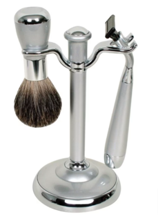 Comoy WG Shave Set Mach 3 Pewter/Chrome