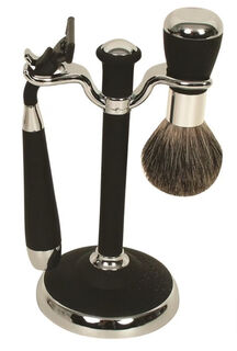Comoy WG Shave Set Mach 3 Black/Chrome Soft Touch
