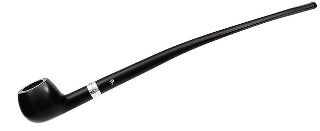 Peterson Pipe Churchwarden Ebony Silver Mounted Prince Fishtail