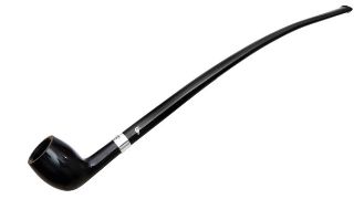 Peterson Pipe Churchwarden Ebony Silver Mounted Belgique Fishtail