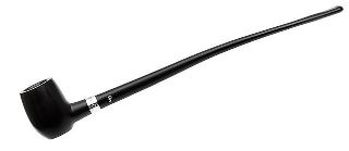 Peterson Pipe Churchwarden Ebony Silver Mounted Barrel Fishtail
