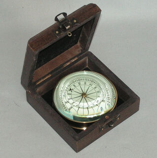Compass in Wooden Box (75mm Square)