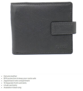 Men's RFID Black Leather Wallet