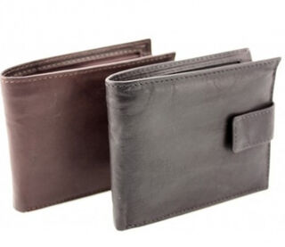 Mens Leather Wallet Black or Deep Brown