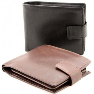 Mens Card Holder Leather Wallet Black or Deep Brown