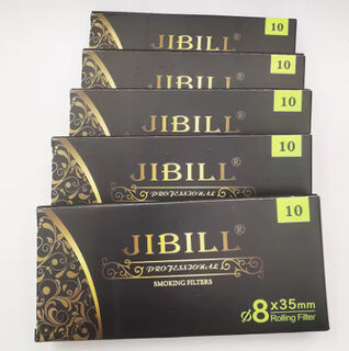 JIBILL Professional Smoking Filters Active Charcoal 9mm - Pack of 10