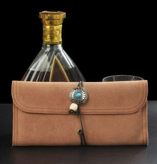 Tobacco Pouch in Tan Leather - with Single Paper Holder - Imported