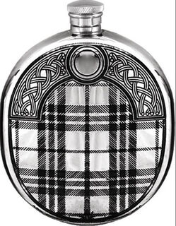Pewter Hip Flask Scottish Sporran 6 oz