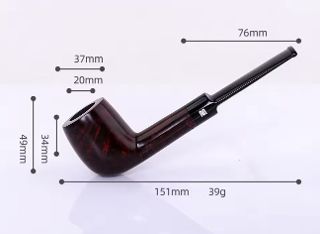 Imported Briar Wood Pipe 9 mm with Straight Stem and Straight Saddle Mouthpiece, Colour Stain