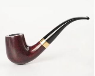 Imported Briar Wood Pipe with Bent Stem, 3 mm Airway and Bent Tapered Mouthpiece, Colour Stain